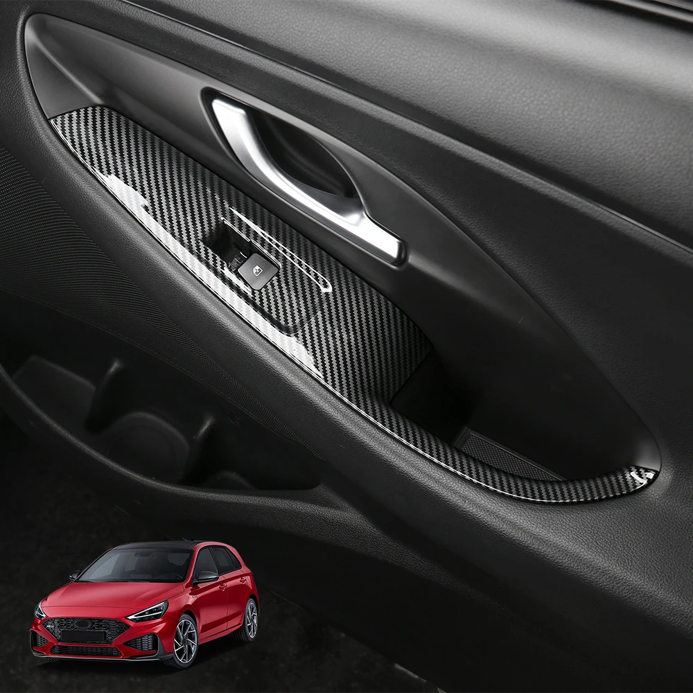 4* For Hyundai I30 I30N LHD/RHD Car Interior Window Control Switch Button Panel Cover Decorative Styling Accessories