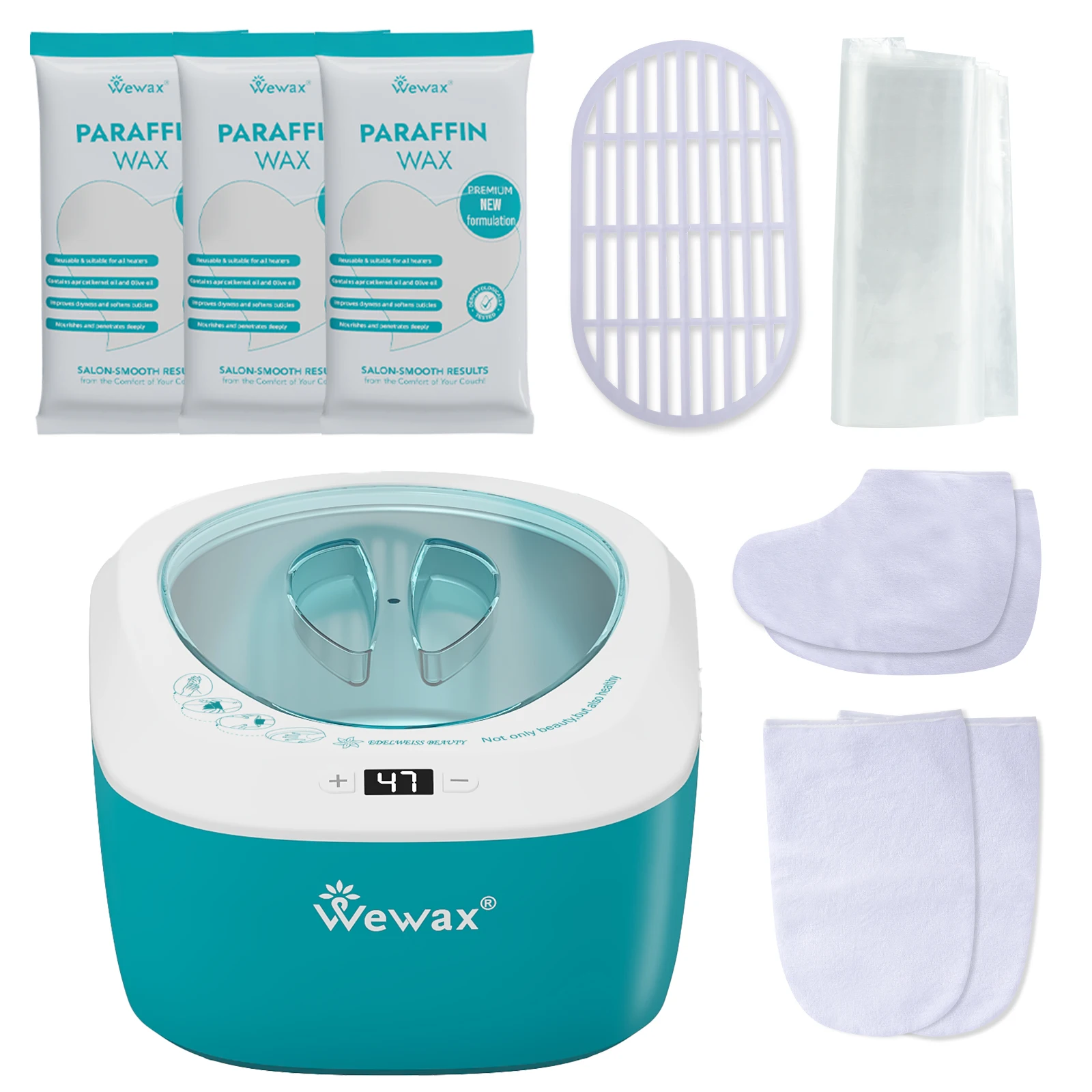 WEWAX  3000ML Paraffin Wax Heater Kit EU Plug Paraffin Bath Machine for Hand & Foot Moisturizing Skin Care Beauty Device