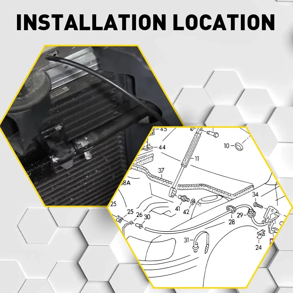 For Ford Fiesta MK7 MK7.5 2008-2019 Bonnet Release Control Cable Direct Replacement Engine Hood Lock Cable Durable Auto Parts