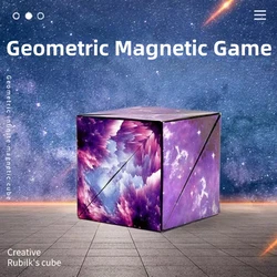 3D Dreamy Changeable Magnetic Magic Square Infinite Flippig Geometry Puzzle Game Antistress Fidget Toy Birthday Gift