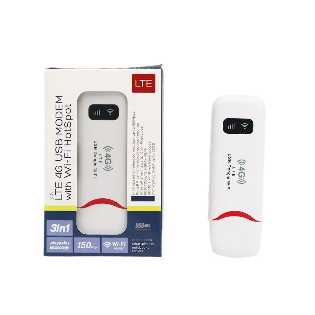 

Беспроводной LTE Wi-Fi-маршрутизатор 4G SIM-карта Портативный 150 Мбит/с USB-модем Карманная точка доступа Мобильный широкополосный доступ для домашнего офиса WiFi