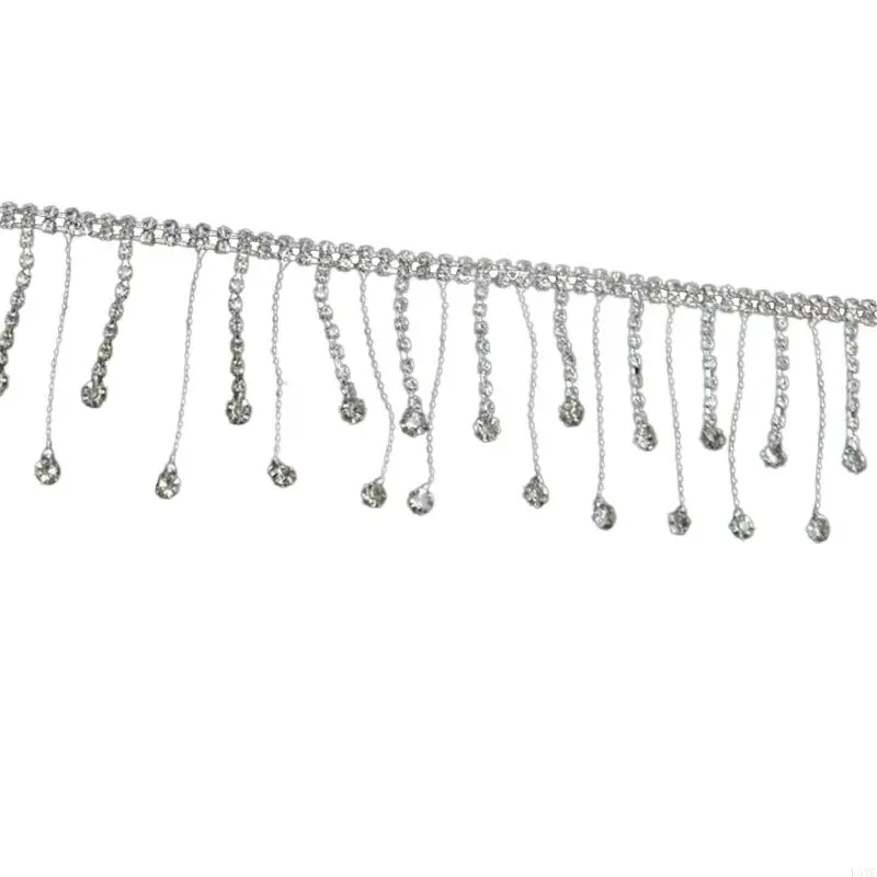 

L5YC Elegant Artificial Pearls Decorative Chain for Fashion Craft Project for Clothing and Shoe Sewing Decors