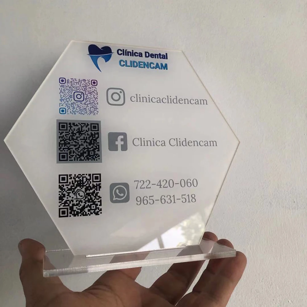 UV Print Social Media Sign Customize Business Plate QR Code Instagram Cash app Whatsapp Snapchat Follows Me Payment Change Color