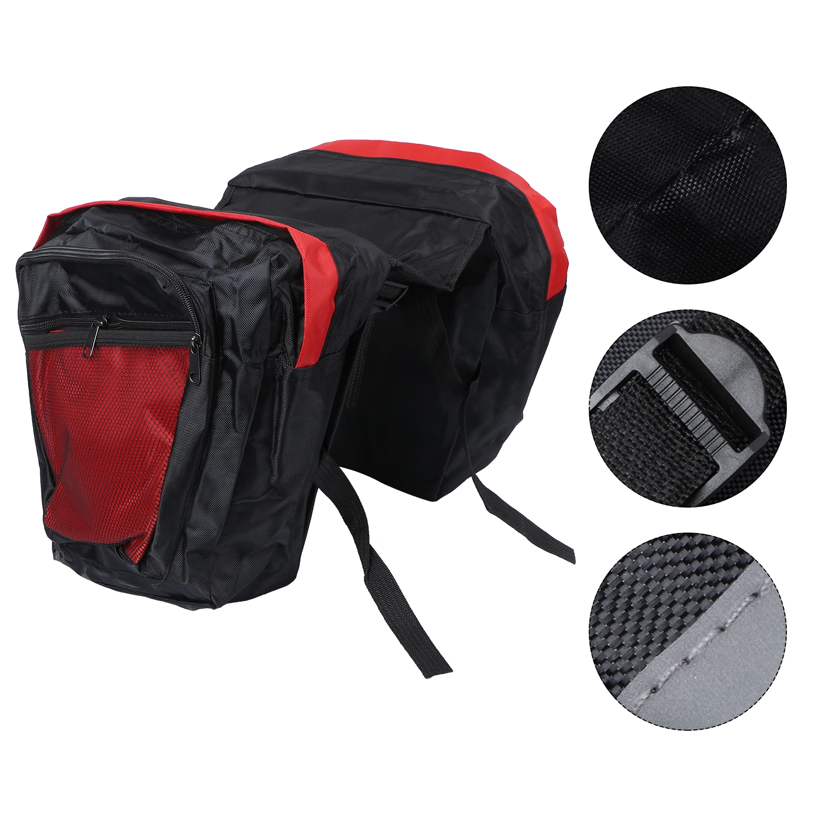 

Waterproof Pvc Frame Saddle For Bicycle Large Capacity Storage Red Black With Reflective Tape Easy Install Safe Night Riding