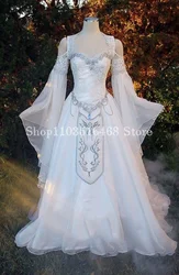 Historic Medieval Evening Dresses White Strapless Belle Antique Fairy Long A-Line Long Renaissance Festival فساتين حفلة موسيقية