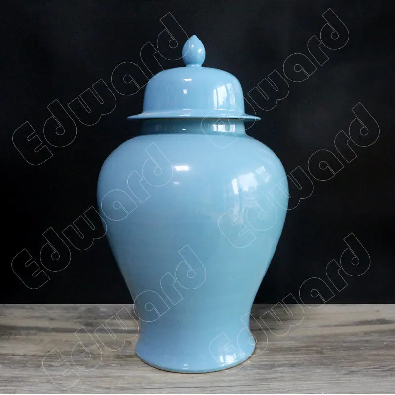 

Modern Solid Color Vase Simple Style Ceramic Vases Storage Jar Decoration Flower Vases Living Room Blue General Household Use