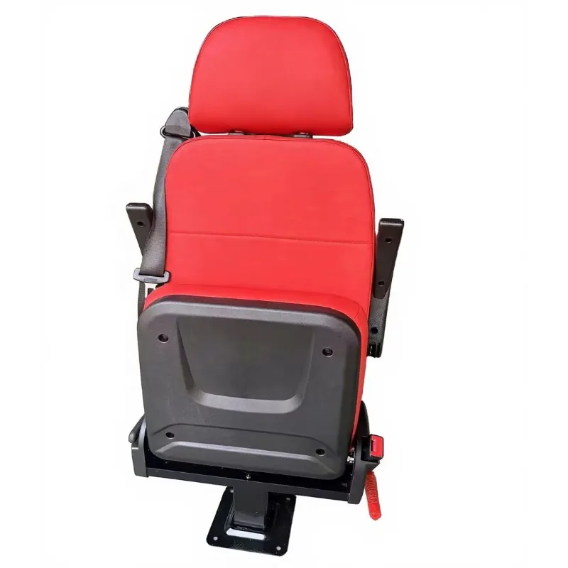 Rotatable safety PVC waterproof ambulance passenger seat with three-point seat belt and backrest angle adjustment