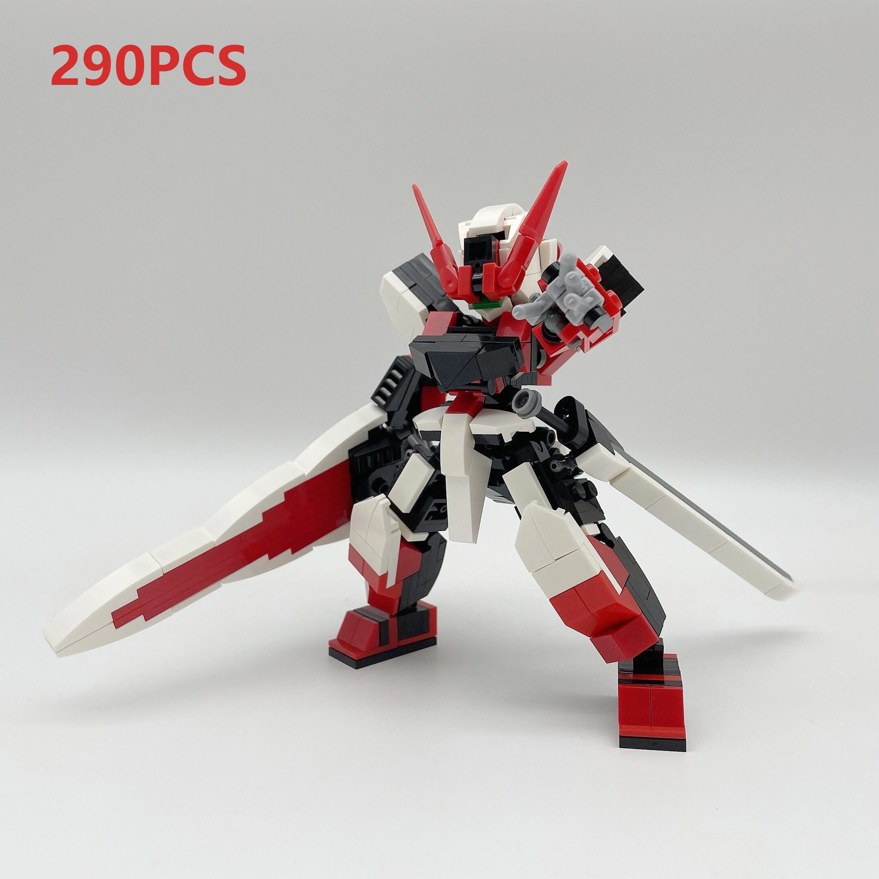 ชุดตัวต่อหุ่นยนต์ MOC Micro 290 ชิ้น สีแดง แบบ Exosuit Mecha  งาน DIY แรงบันดาลใจจากอนิเมะ ของขวัญสุดพิเศษสำหรับตัวคุณเองหรือเพื่อนๆ