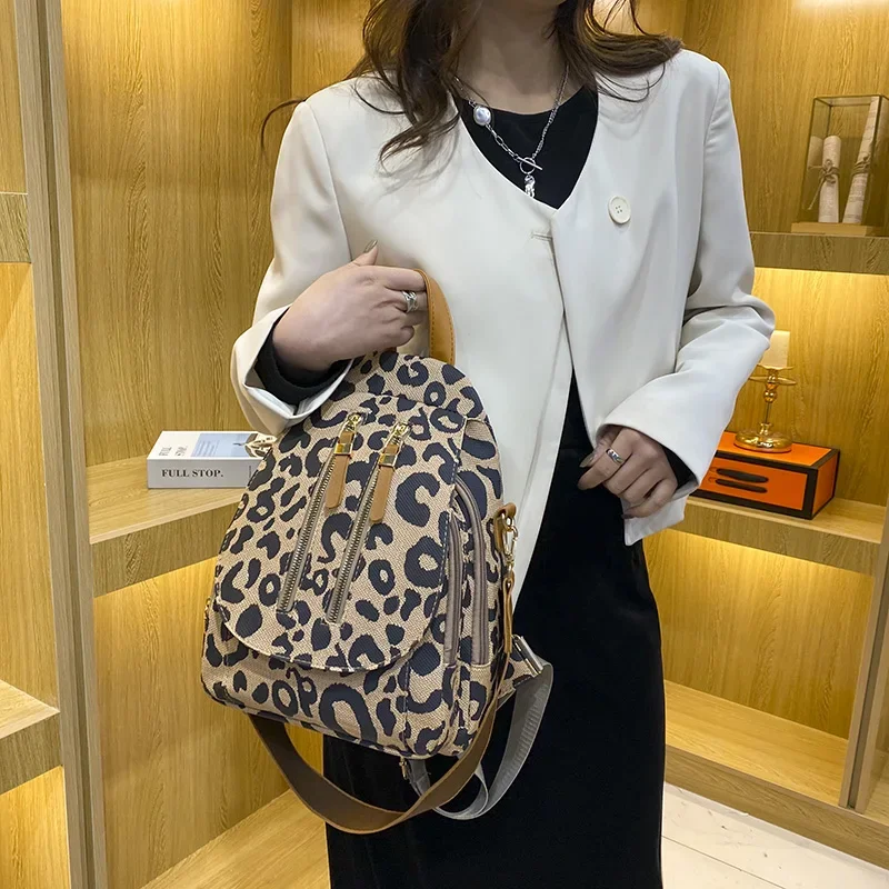 Leopard Women Backpacks Small Fashion Women's Bags Female Backpacks for Women Ladies Travel Backpack School Bags for Girls