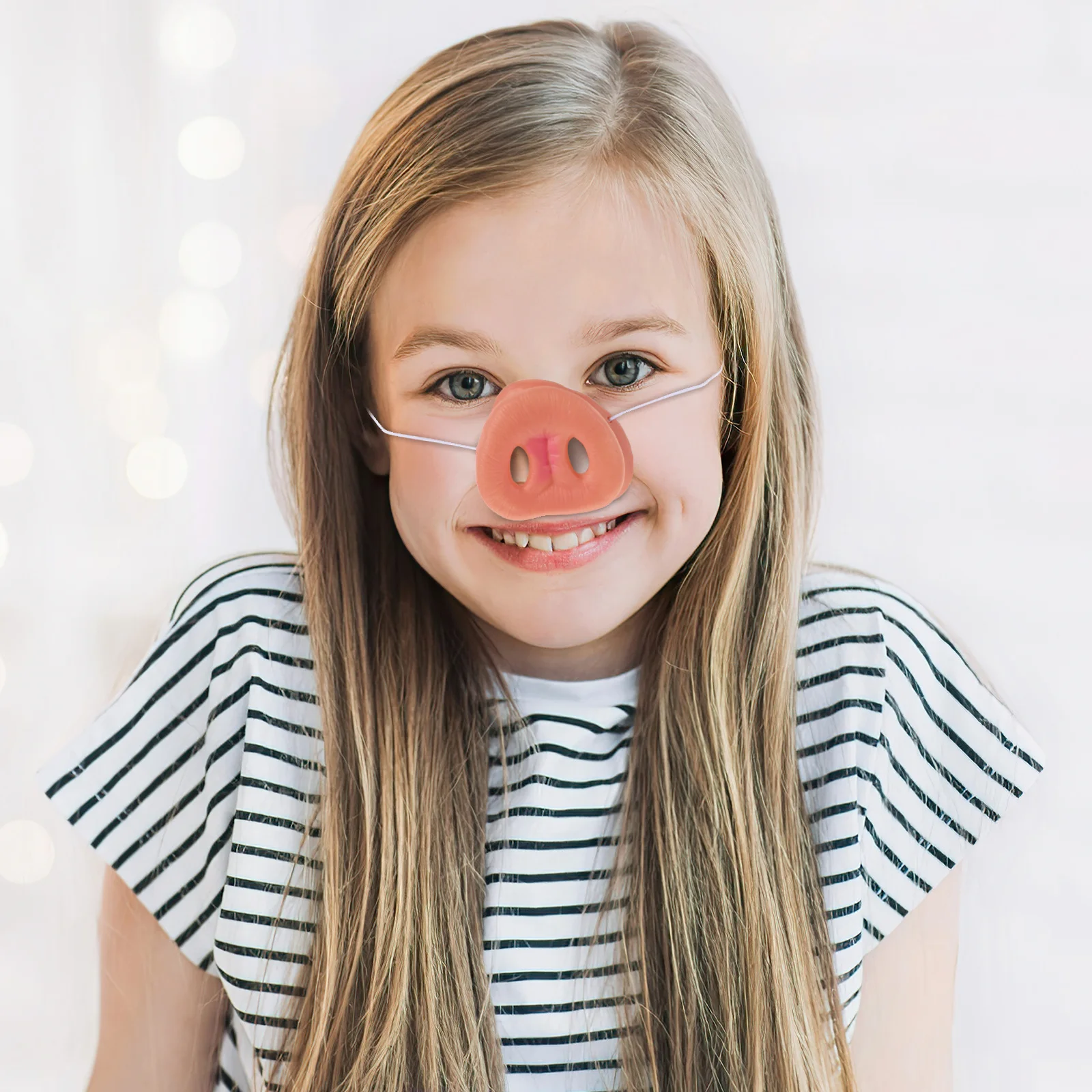 

2Pcs Realistic Pig Nose with Elastic Band Lightweight Animal Mask for Halloween Kids Games Costume Party Pig Nose Mask