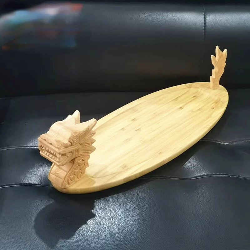 Creative sushi boat, sashimi dragon boat platter, seafood platter, container, bamboo wood sushi tableware, sashimi, bamboo boat