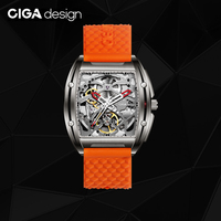 CIGA Design Skeleton Titanium Watch for Men Z Series Orange Automatic Mechanical Wristwatches Sapphire Crystal montre homme Z031