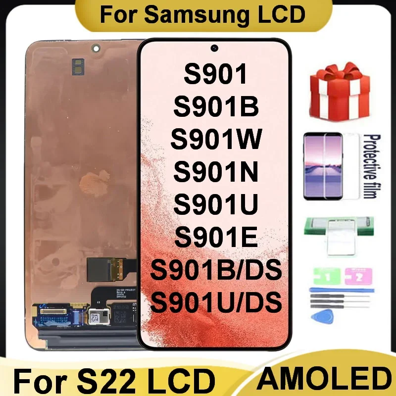 

100% Testing 6.1" Super AMOLED S901 Display For Samsung Galaxy S22 LCD S901B S901U Replacement Touch Screen Digitizer Assembly