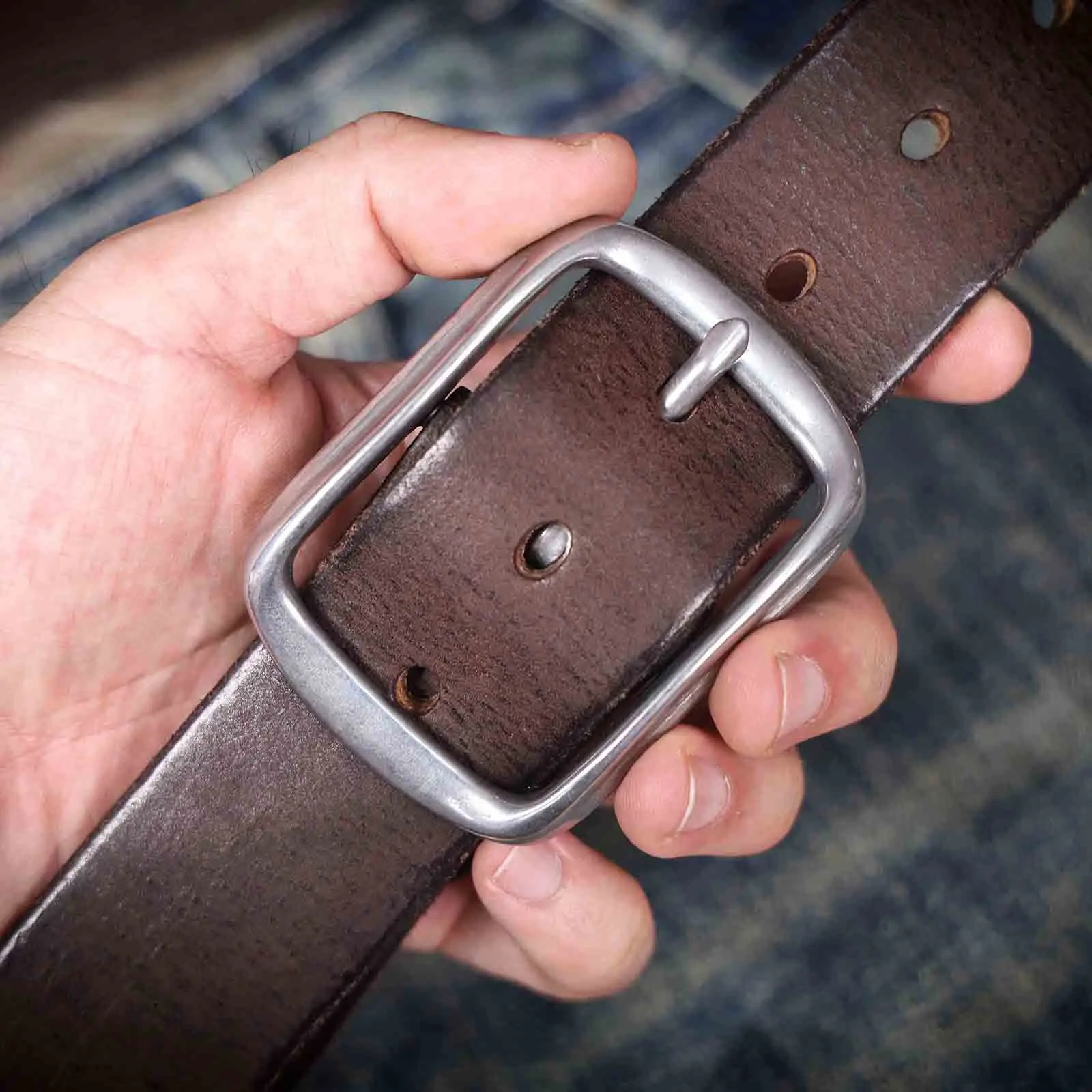 Vintage Echt leder Herren Rindsleder Gürtel Edelstahl Schnalle italienisches verdicktes Leder mit Geschenk box, ideale Wahl für Geschenk – Detail 17