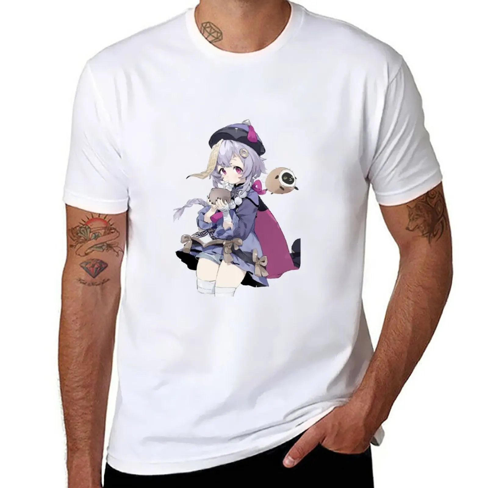 

New Qiqi kawaii - Genshin Impact T-Shirt boys white t shirts funny t shirts t-shirts man fitted t shirts for men