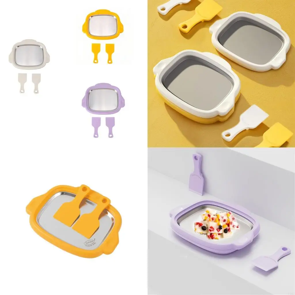 

Набор для приготовления домашнего мороженого, морозильная пластина с 2 скребками, лоток для домашнего мороженого, йогуртовый для