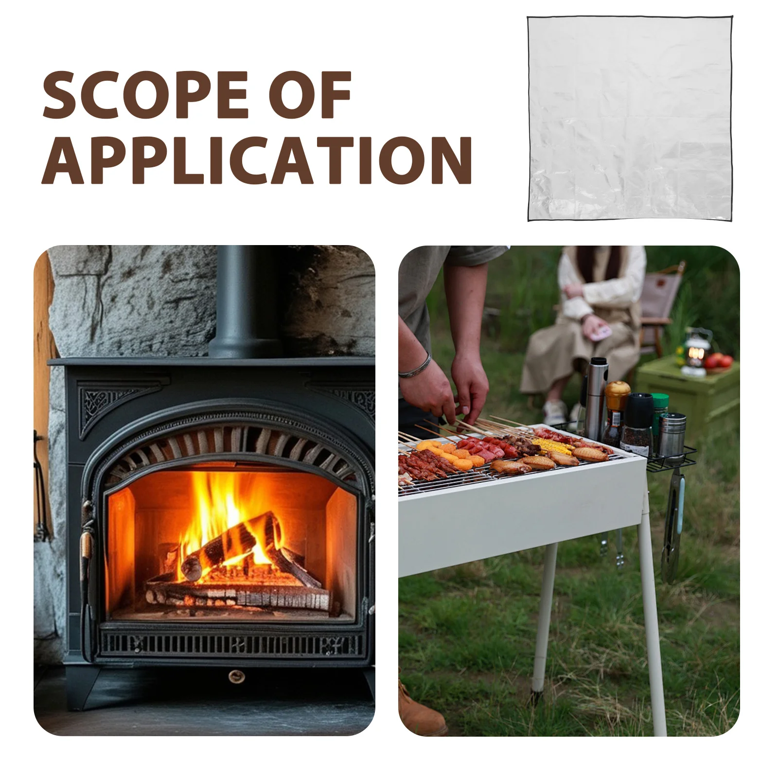 

Square Fire Pit Mat Fireproof Splashproof Outdoor Bbq Grilling Heat Resistant Protective Patio Lawn Accessories