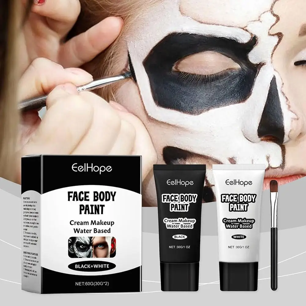 Witte Make-up Foundation Crème Concealer Halloween Cosplay Make-up Blijvende Crème Cosmetica Halloween Gezicht Lang Gezicht Wit