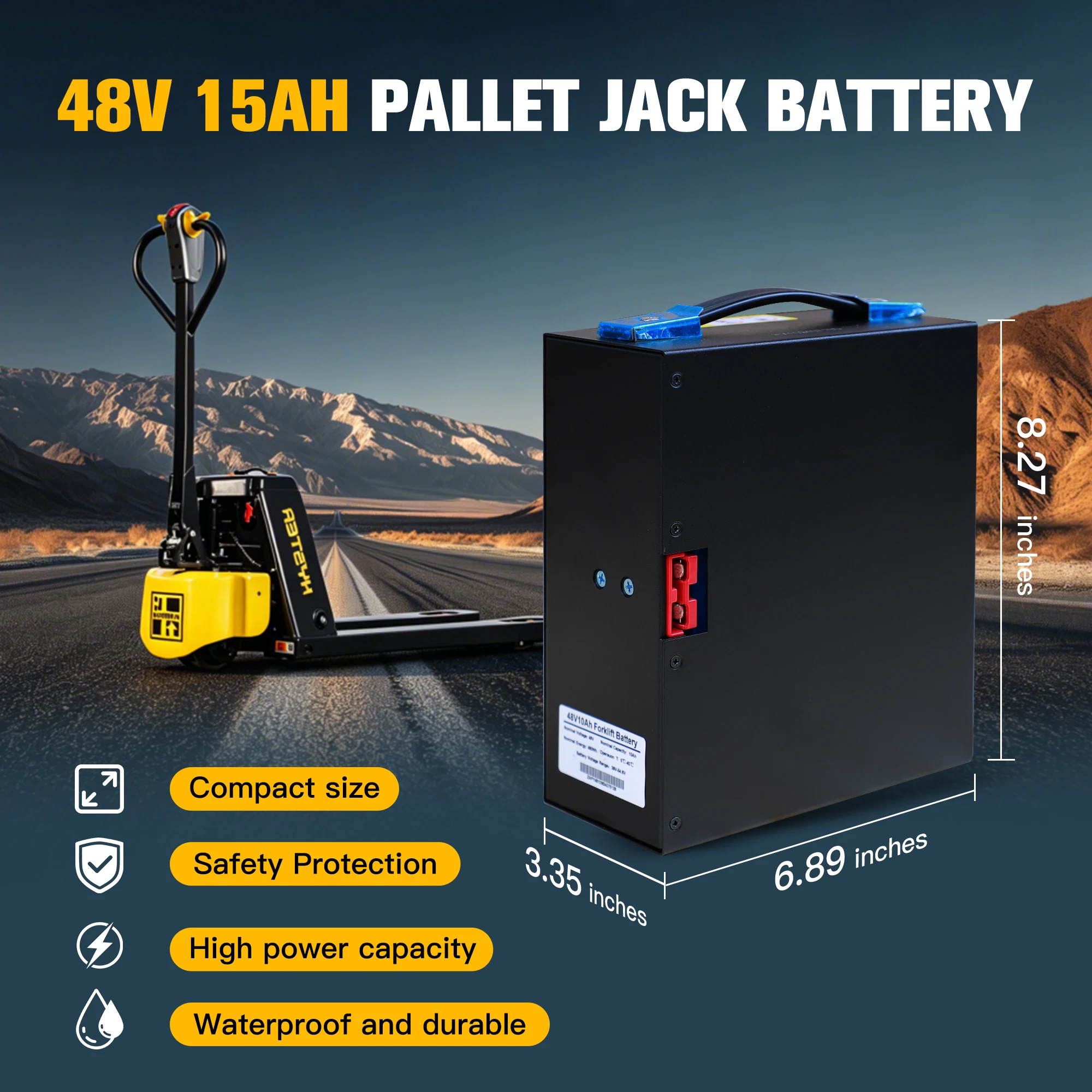 48V 10Ah 15Ah LiFePO4 Li-ion Battery for EPT40H EPT33H Hyster PC1.5 Pallet Jack