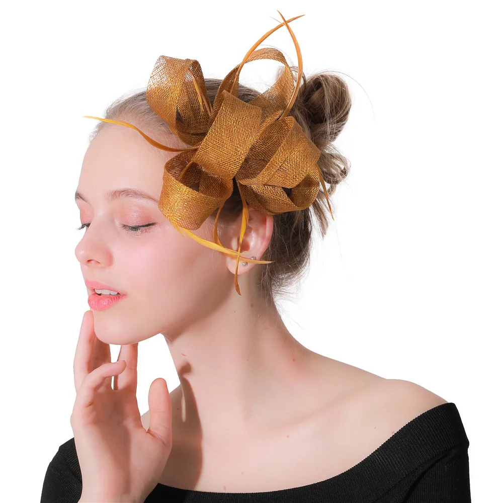 

Green Sinamay Wedding Fascinator Ladies Hair Accessories Hair Pin Formal Dress Party Dinner Headwear Nice Headdress For Party