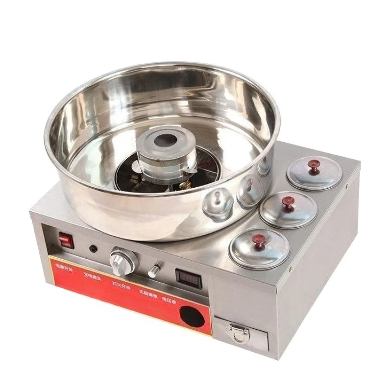Marshmallow machine, commercial electric, desktop sugar bowl brushed fancy, unplugged dedicated charging