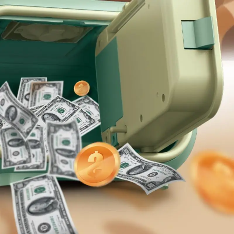 Savings Bank Cash Coin Saving Bank With A Key Automatic Banking Money Container Safe Box With Password And Fingerprint