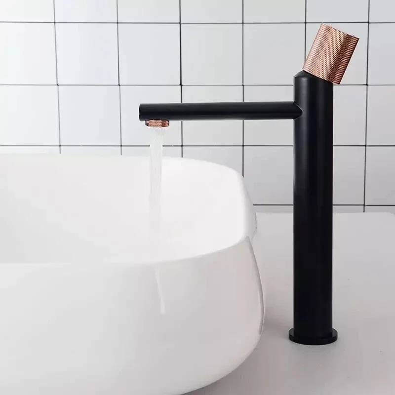 

Black/Gold Bathroom Basin Faucets Brass Single Handle Knurling Type Basin Sink Faucet Deck Mount Crane Sink Mixer Taps Torneira