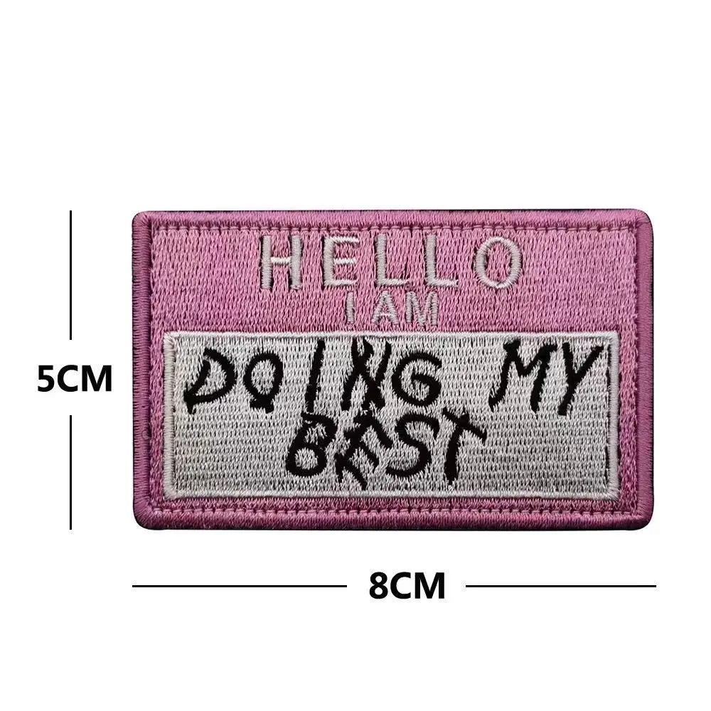 Doing My Best Funny Patch Tag Badge, Tactical Hook and Loop Embroidered Funny Military Patch Morale Patches for Hat, Bag, Jacket