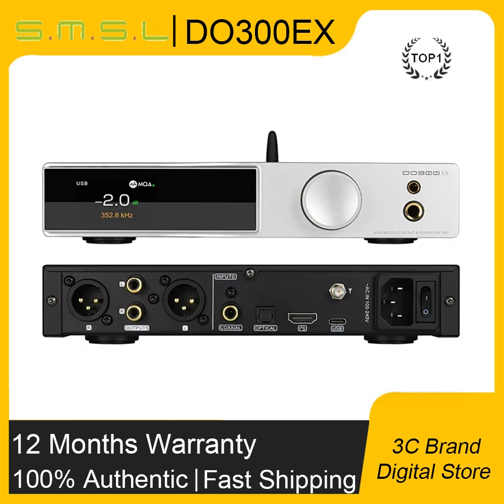 SMSL DO300EX Audio Decoder & Headphone Amplifier AK4191 AK4499EX DAC XMOS XU-316 Decoding DSD512 Digital Pre-Amplifier 768KHz