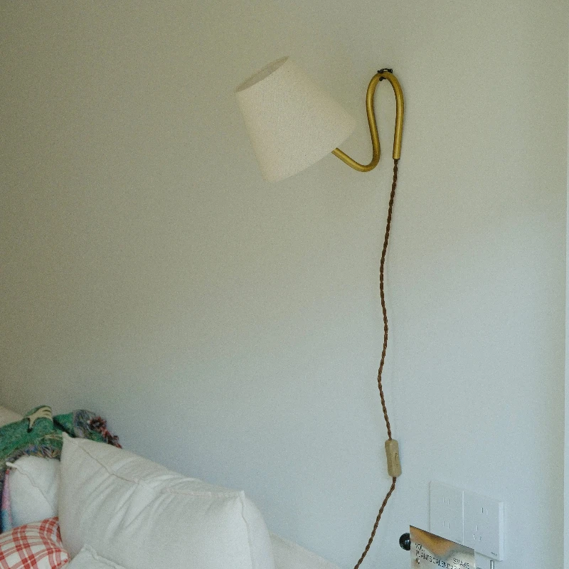 Designer Creative Fabric Hanging Wall Lamp/desk Lamp No Wiring Required Wall Lights Living Room Study Bedroom Atmosphere Sconces