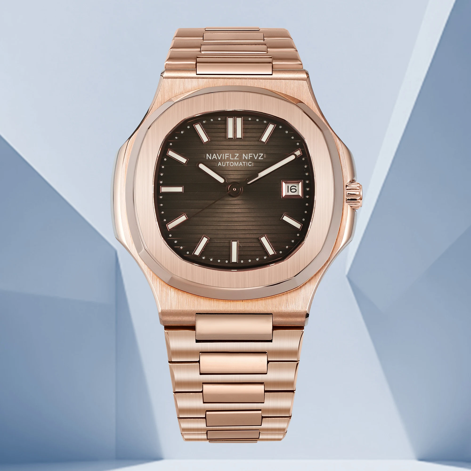 

NAVIFLZ NFVZ Повседневные деловые часы цвета розового золота, мужские роскошные автоматические механические часы, модные наручные часы для мужчин, Reloj Hombre