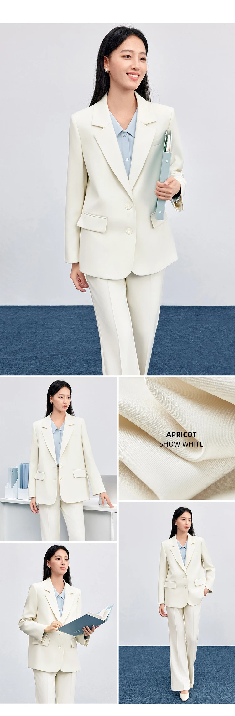 SENTUBILA Einfarbige Blazer für Damen 2026 Herbst Reverskragen Einreihig Zweiknopf Gerade Locker Sitzender Maßgeschneiderter Mantel 153XC8811X – Detail 32
