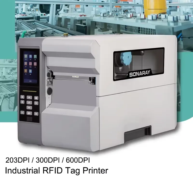 Industrial Thermal Transfer RFID Label Printer 4 Inch Roll Barcode Label Printer