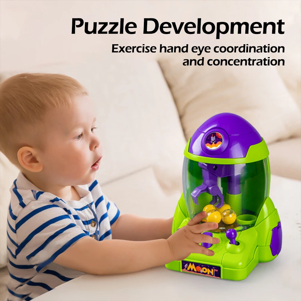 Mini Space Rocket grabbing machine ball,pincer Egg Twister Clip Doll Twister Scratching Machine Girl Boy Christmas Birthday Gift