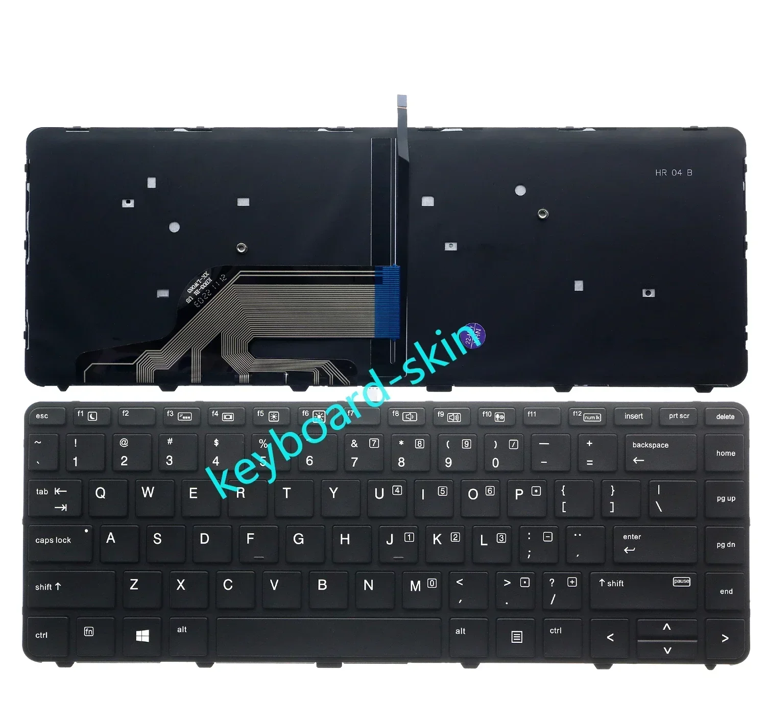 Teclado retroiluminado estadounidense sin puntero para portátiles HP ProBook 430 G3, 430 G4, 440 G3, 440 G4, 445 G3, 445 G4, 446 G3, 640 G2, 640 G3, 645 G2 G3