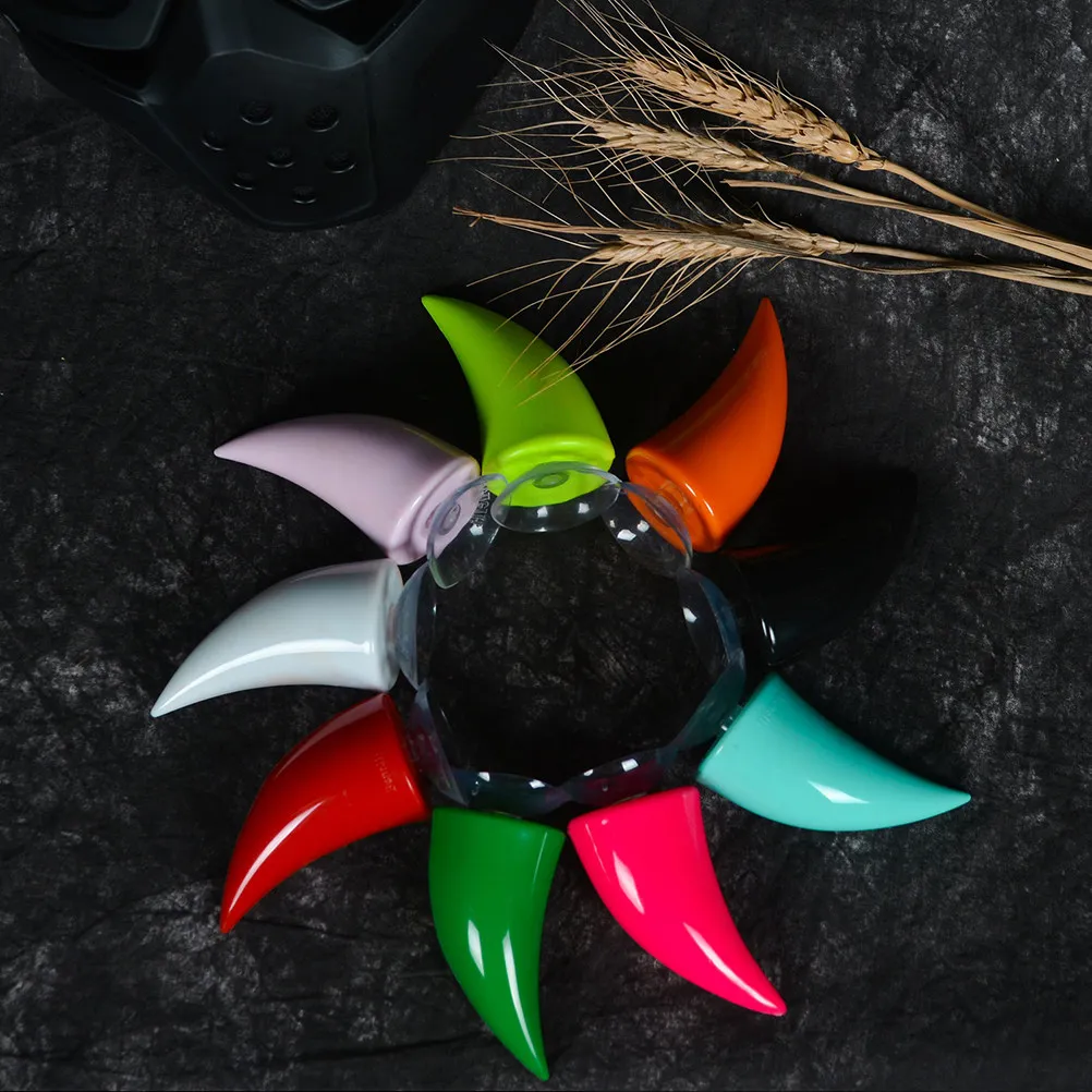 

Motorcycle Ox Horn Decoration Dark Pink Pattern Creative Colorful Suction Cup Funny Horn for Man Woman