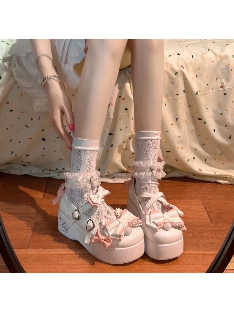 

Japanese Original Jk Leather Shoes Women 2025 Autumn New Item Sponge Cake Thick Sole Bow Tie Lo Shoes College Style Lolita Shoes