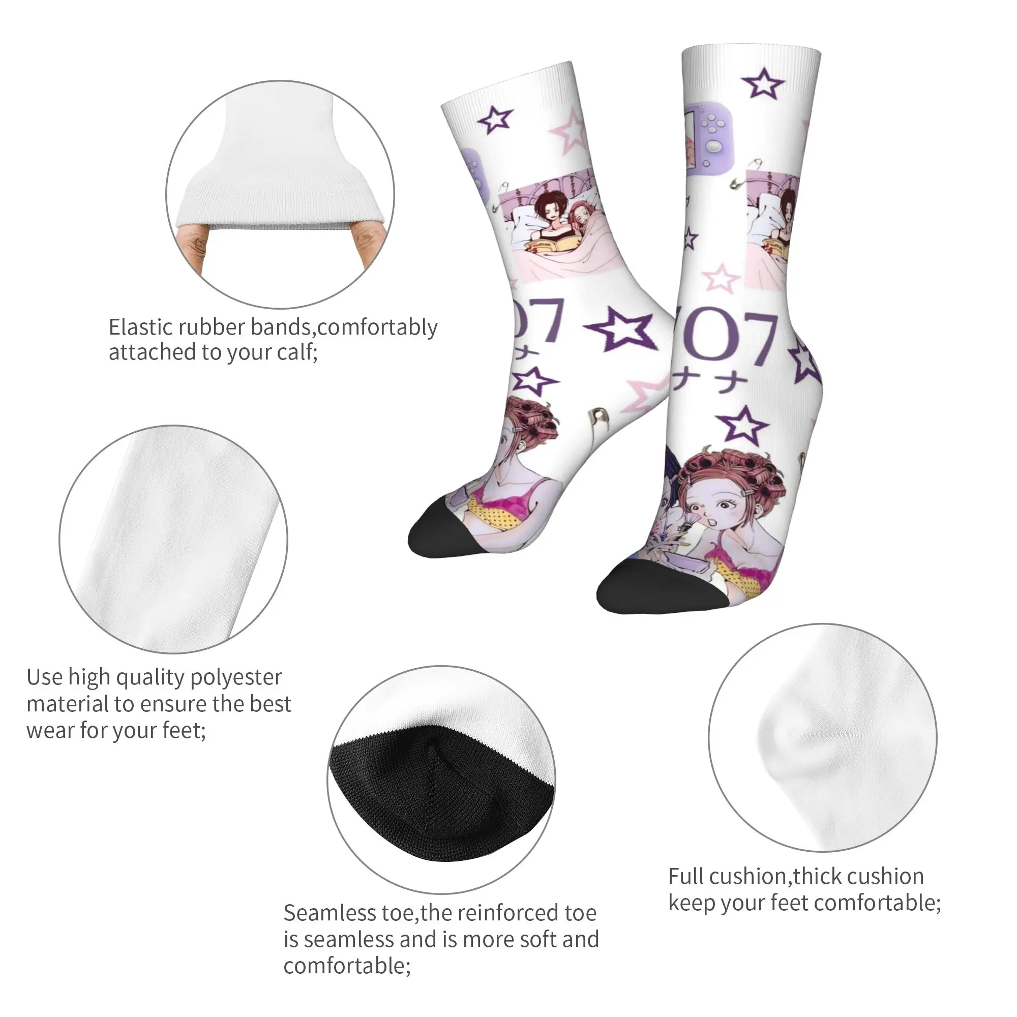 جوارب كرة السلة الرائعة Nana Ai Yazawa من البوليستر للجنسين تمتص العرق #2