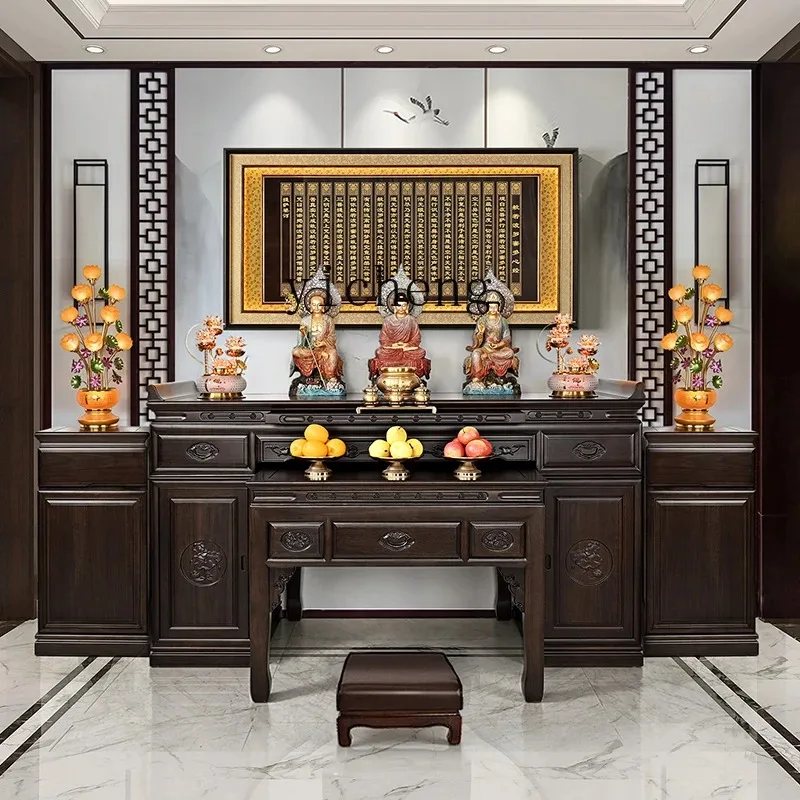 Solid Wood Flower Stand Modern Simple Household Table Buddha Cabinet Flower Display Storage Cabinetn2
