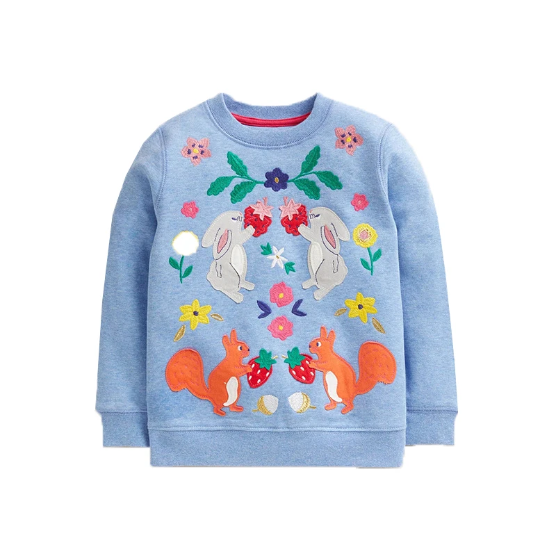 Jumping Meters New Arrival Animals Embroidery Autumn Spring Children\'s Sweatshirts Long Sleeve Toddler Kids Sport Shirts Costume