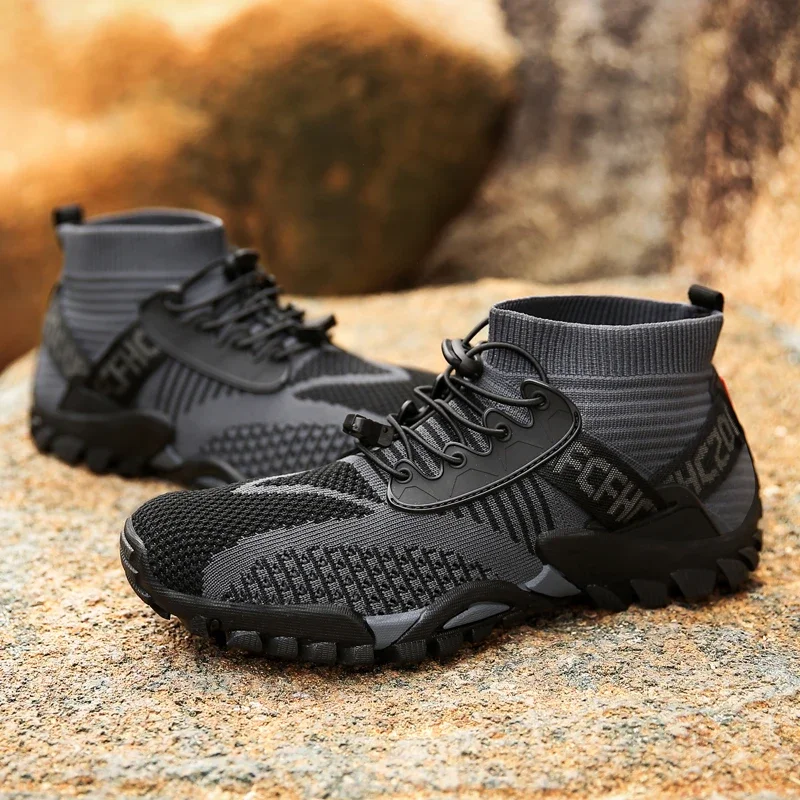 Neue Mesh atmungsaktive Wanderschuhe große Größe 38-48 Sommer Herren Turnschuhe Outdoor-Mode Herren Freizeit schuhe rutsch feste Wanderschuhe