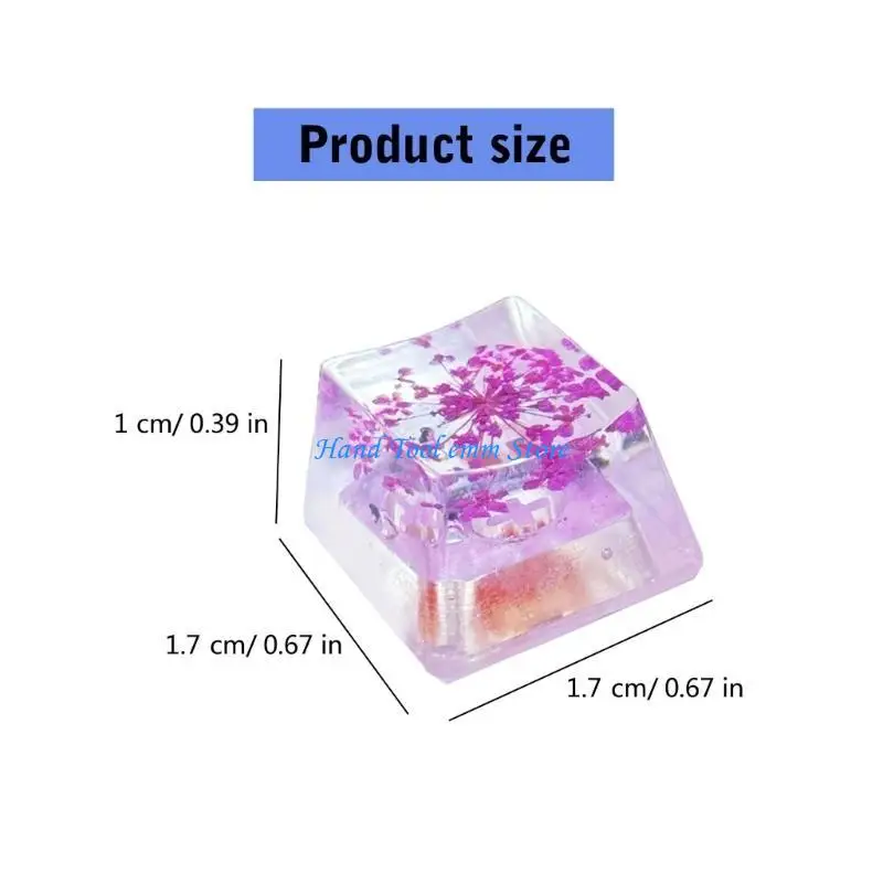H37F 4PCS EPOXY Translucents deixa flores secas papel cruzar teclados mecânicos