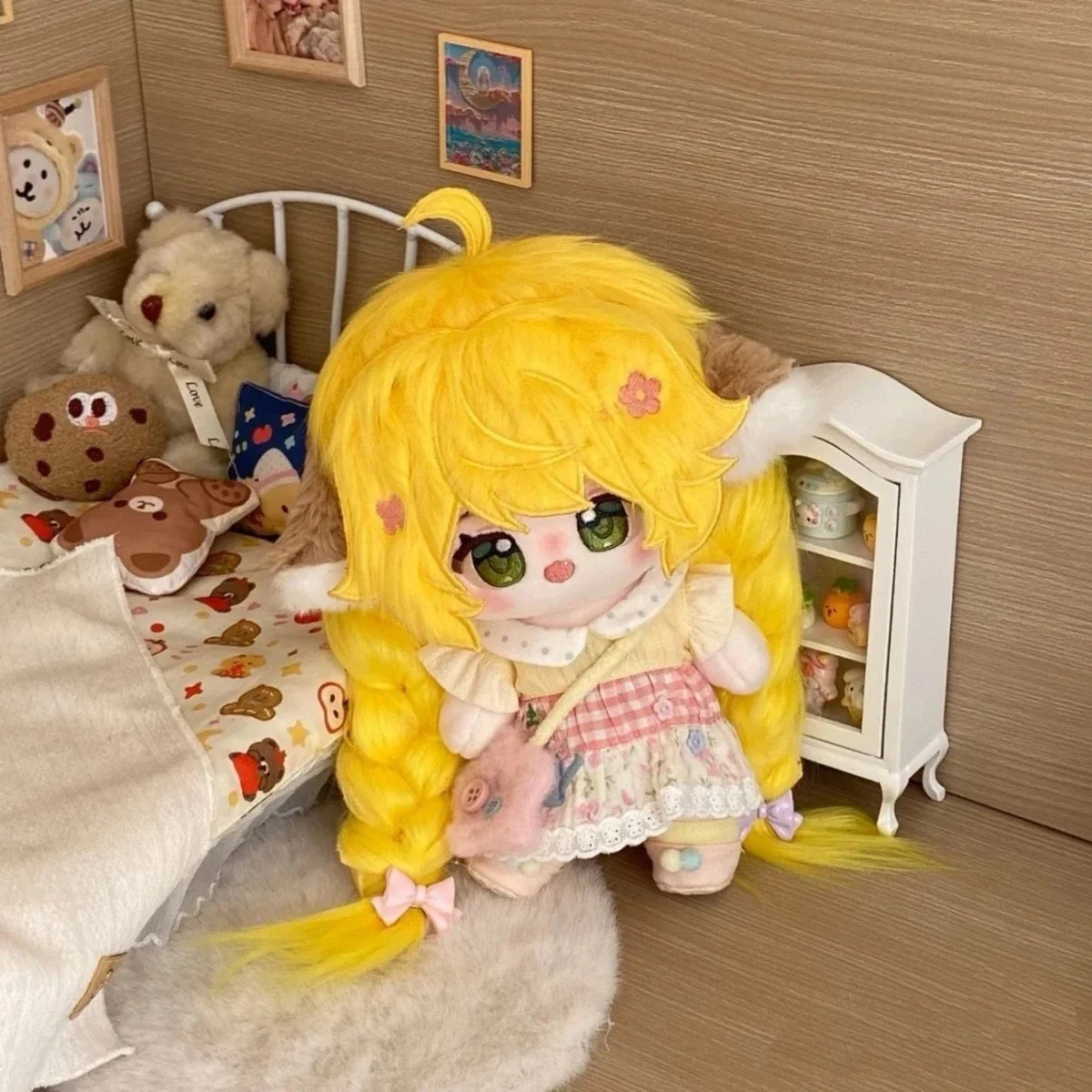 Stuffed 20cm Anime Fox Spirit Matchmaker SUSU Plushies Kids Toy Kawaii Cosplay With Skeleton Body Dress Up Dolls Figures Gift view 2