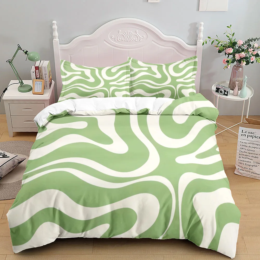 

Modern Liquid Swirl Abstract Duvet Cover Set King Queen Double Full Twin Single Size Bed Linen Set