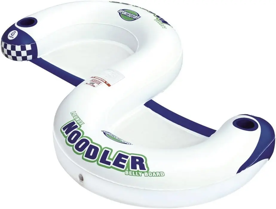 

Inflatable Floating Lounge Chair with Cup Holder, Red & White for Pool Relaxation