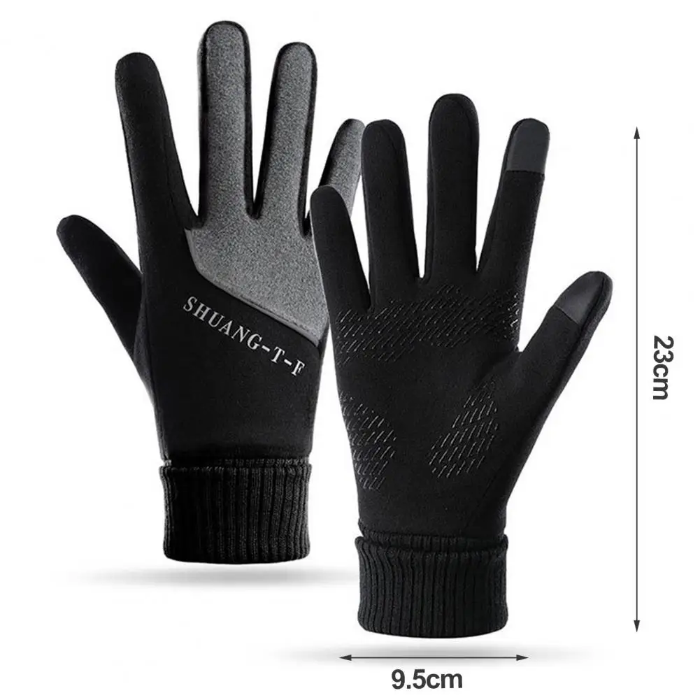 Silicone Grip Gloves for Winter Windproof Thicken Warm Snow Gloves for Outdoor Running Cycling Skiing Touchscreen Winter for Men