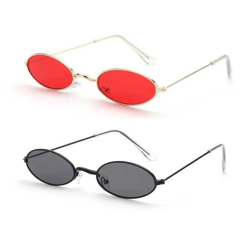 New Retro Small Oval Sunglasses Vintage Shades Sunglasses Women for Men Women Eyeglasses 90s Street Style Sun Glasses