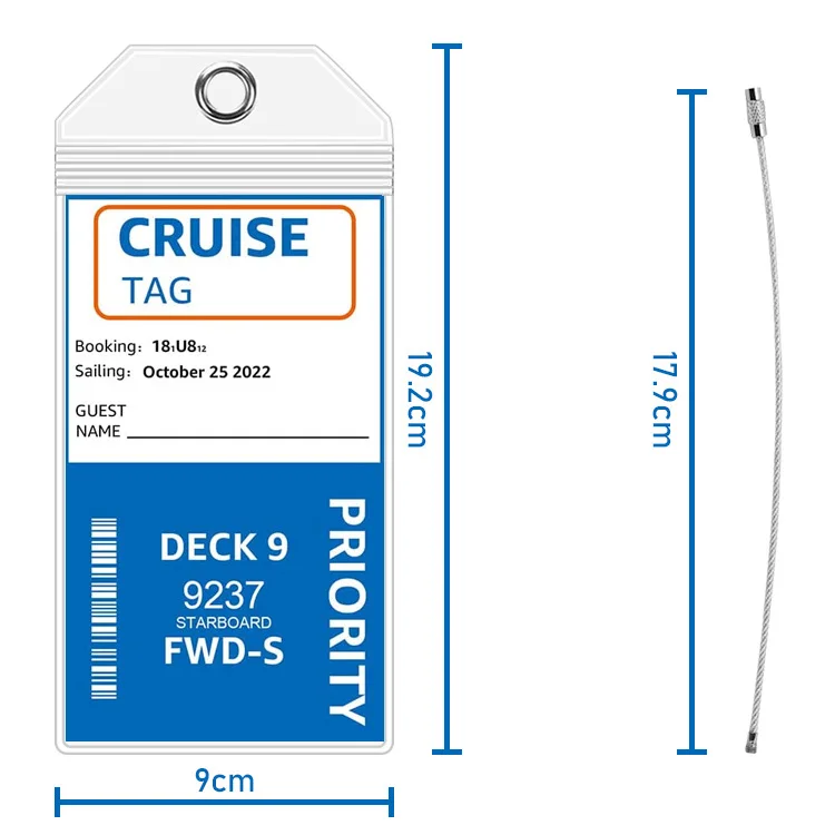 Funda de PVC para tarjeta de billete de barco, porta Etiquetas de equipaje de crucero, resistente al agua, duradero, transparente