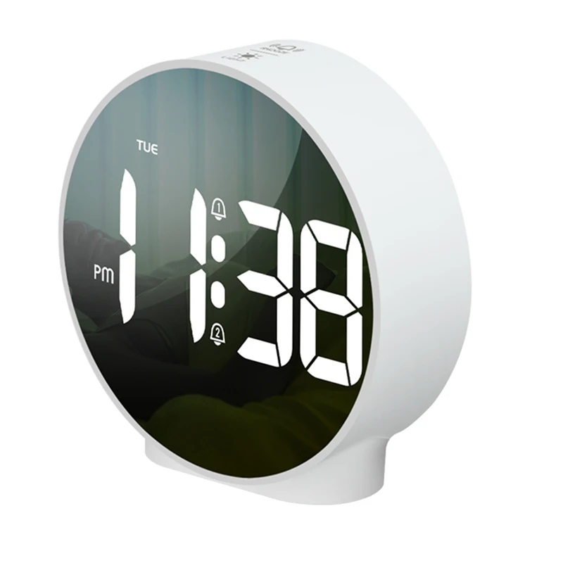 Digital Alarm Clock LED Desk Travel Electronic Clock Dual Alarm 12/24H Snooze  Week Display Bedside Clock Table Clock