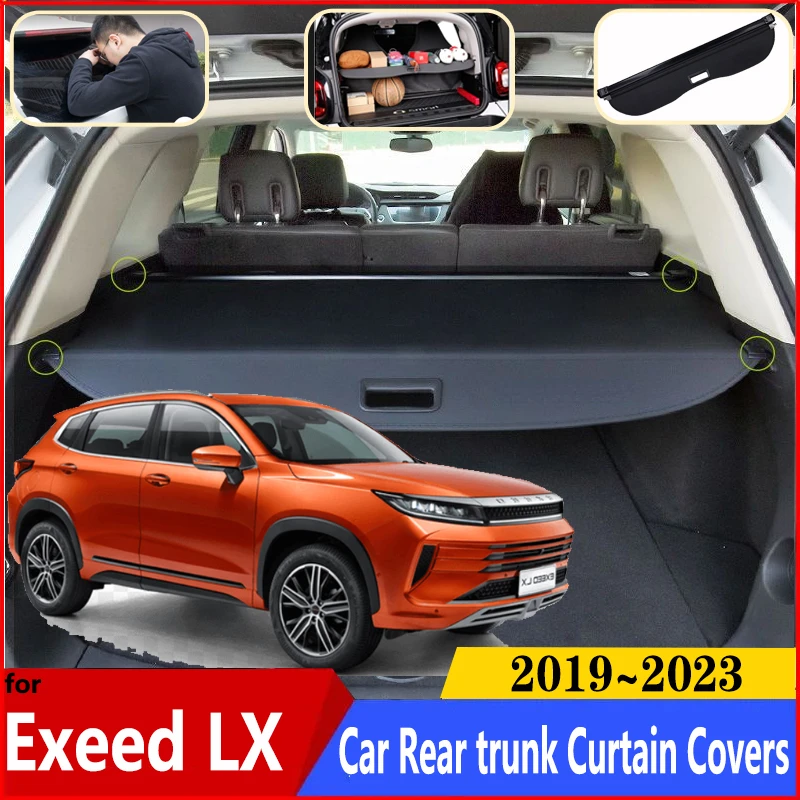 

Car Trunk Curtain For Chery Exeed LX Accessories 2023 ~ 2019 Zhuifeng Trunk Luggage Curtain Rear Trunk Cargo Covers Accessories